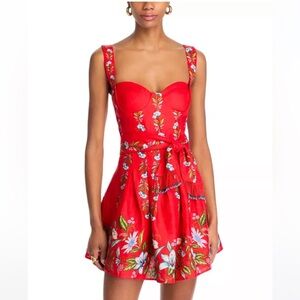 FARM Rio Red Sweet Bloom Bouquet Dress